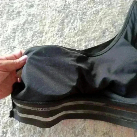 Shein Womens Black Floral 2 Piece One Shoulder Swimsuit L - Picture 12 of 16